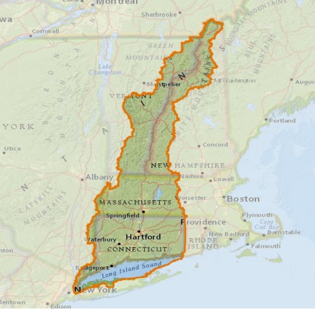 Long Island Sound Futures Fund 2024 Request For Proposals NFWF   Long Island Sound Watershed Boundary Map 